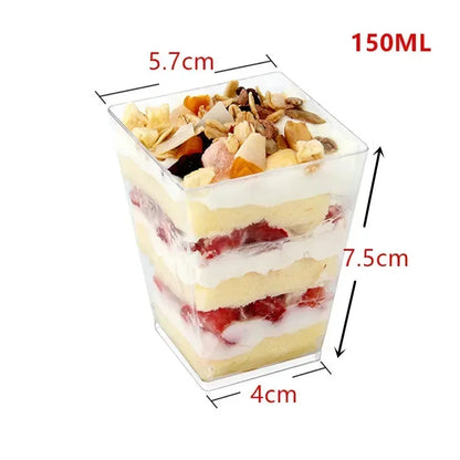 1-100 Pz Usa E Getta di Plastica Mousse Tazza A Forma di Scaletta Tazza Budino Tazza Torta Da Dessert Tazza Antipasto Gelatina Yogurt Mousse tazza di cottura