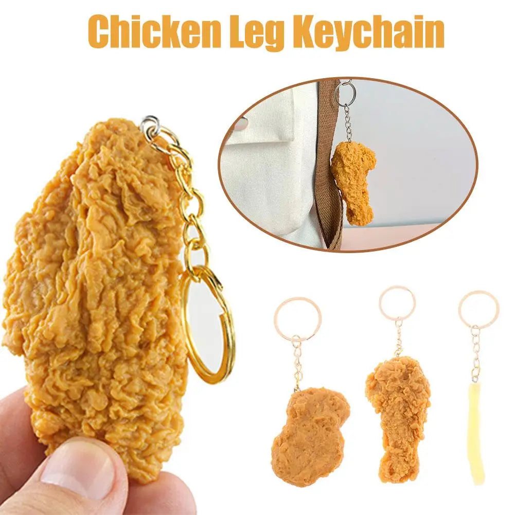 Simulazione Fast Food di pollo fritto portachiavi simulazione cibo modello puntelli per la decorazione della festa di famiglia aspetto realistico facile
