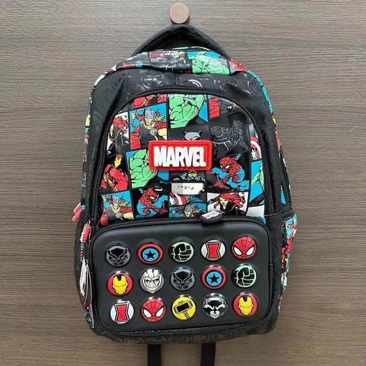Zaino Scolastico Marvel Australiano, Grande Capacità, Leggero, con Borsa Pranzo e Charm da Collezione, Serie Regalo con Ornamenti
