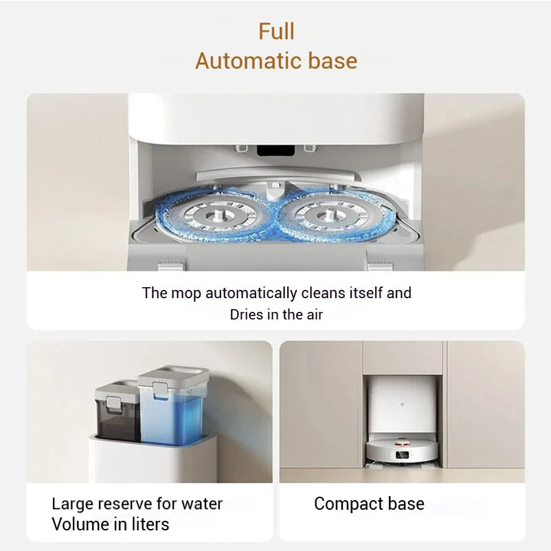 XIAOMI MIJIA Robot Aspirapolvere Autonomo H40, Pulizia Intelligente per la Casa, Spazzamento ad Alta Velocità, Pulizia Rotante, Aspirazione Ciclonica 10000PA, Laser LDS