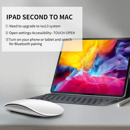 Mouse Wireless Dual Mode Bluetooth Sottile Ergonomico Ricaricabile Con Funzione Touch Per MacBook Air Pro PC Laptop