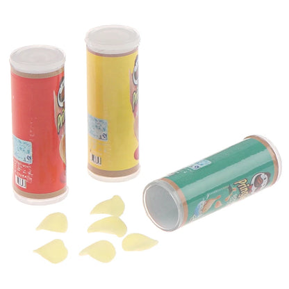 Set Tre Pezzi Patatine In Bottiglia Miniatura Scala Uno Dodici Per Casa Delle Bambole Cibo Giocattolo