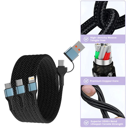 Cavo di ricarica universale 3 in 1 USB Type C per la trasmissione rapida dei dati per iPhone Samsung Xiaomi Huawei
