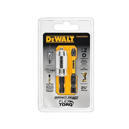 DEWALT DWAF2PH2IR2S PH2 FLEXTORQ 1/4x2-1/4 pollici Punta da trapano per avvitatore a percussione HSS Manicotto magnetico Accessori per utensili elettrici per carpenteria