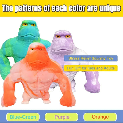 Squishy Scimmia Giocattolo Elastico Colla Riempito di Gomma Gorilla Elastico Estensibile Autismo Decompressione Giocattolo Adulti Bambini Regalo