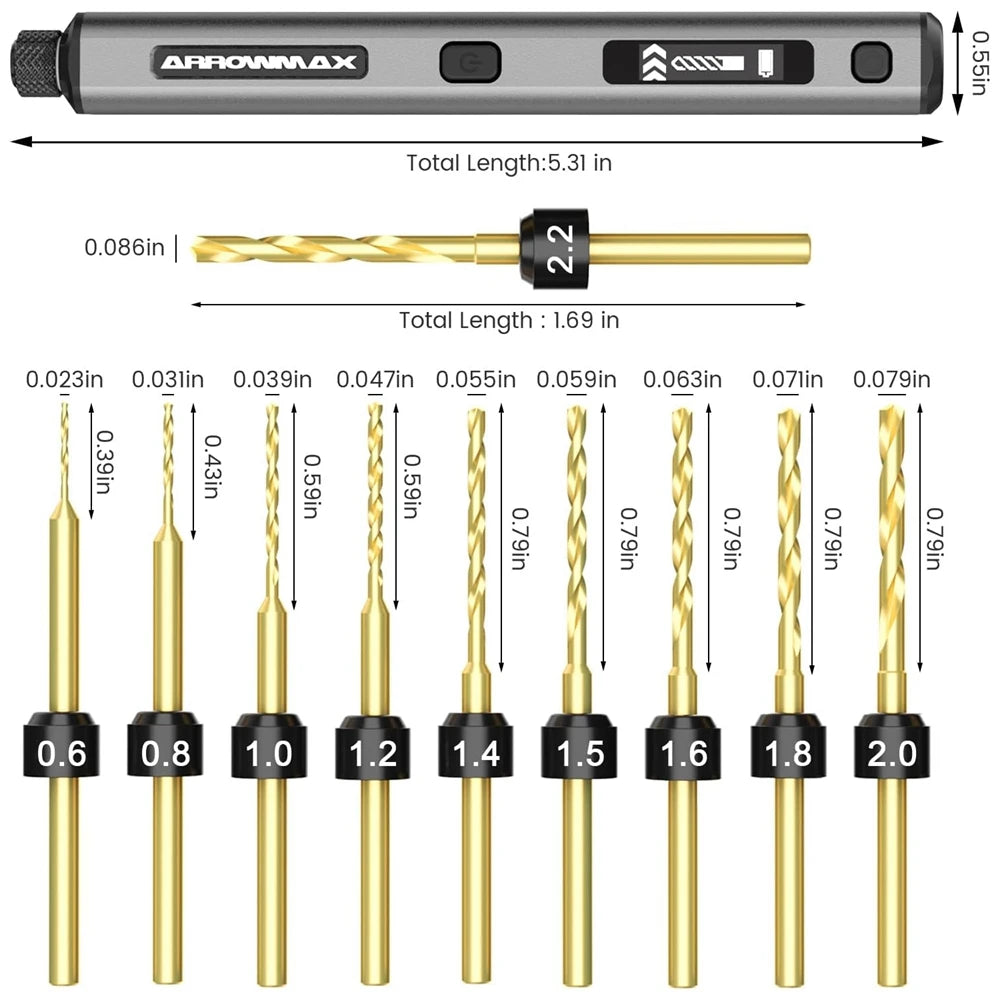 Arrowmax Mini Trapano Elettrico Rotante Senza Fili Ricaricabile Per Fai Da Te Domestico