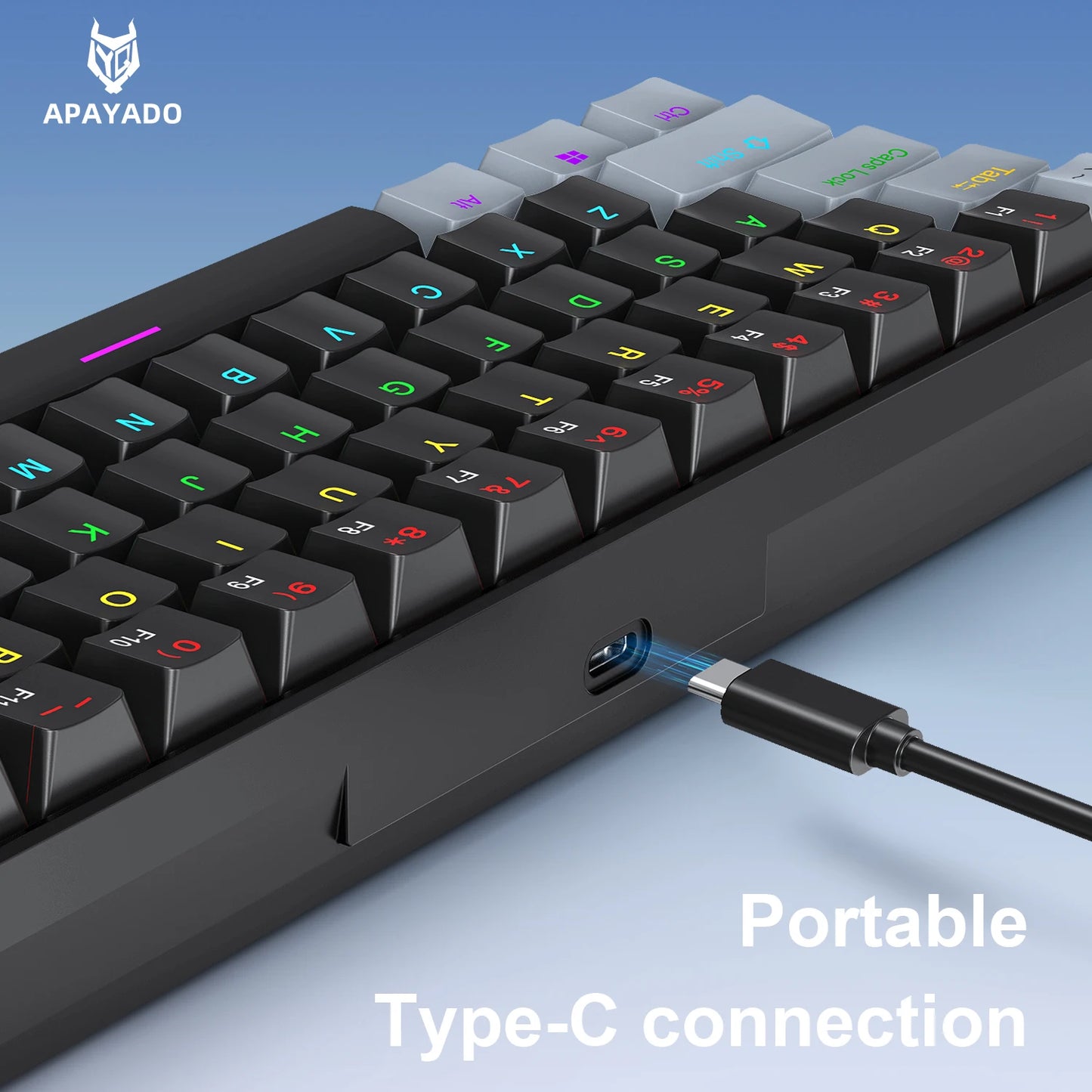 Tastiera Meccanica Portatile A 61 Tasti Cablata Con RGB Phantom Risposta Gaming Design Ergonomico Per Ufficio E Giochi