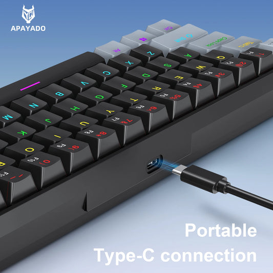 Tastiera Meccanica Portatile A 61 Tasti Cablata Con RGB Phantom Risposta Gaming Design Ergonomico Per Ufficio E Giochi
