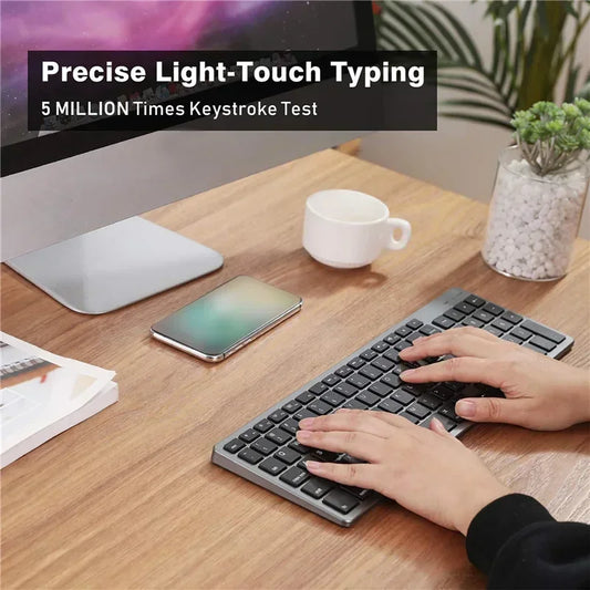Set tastiera e Mouse Bluetooth Wireless Ultra sottile compatibile per Mac OS/iOS/iPad OS tastiera ricaricabile per MacBook