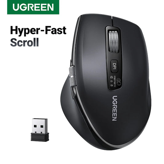 Mouse Senza Fili Ergonomico con DPI 5000 Bluetooth 5.4 e 2.4 GHz MacBook Tablet Laptop PC