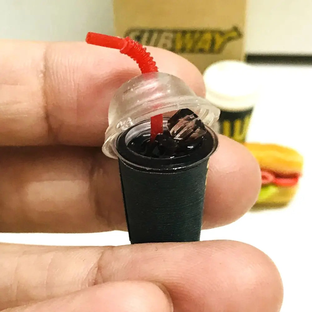 Set Cibo Miniatura Per Casa Delle Bambole 4 Pezzi Pane Caffè Fast Food Realistici