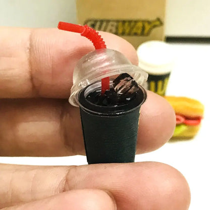 Set Cibo Miniatura Per Casa Delle Bambole 4 Pezzi Pane Caffè Fast Food Realistici