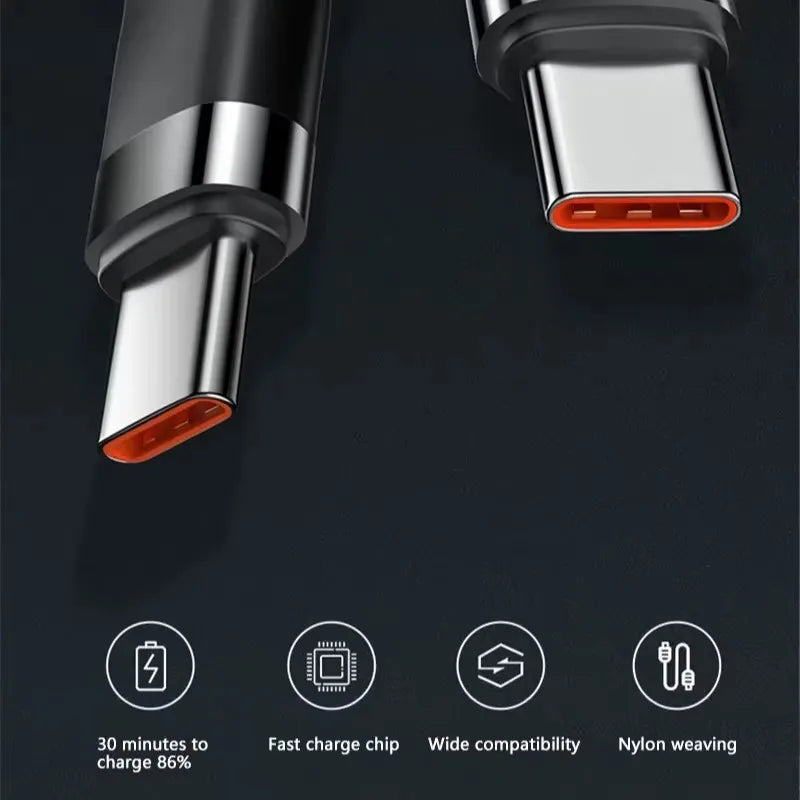 Cavo USB C a USB Type C Da 120W Per Ricarica Rapida PD Compatibile Con Smartphone Qualità Premium