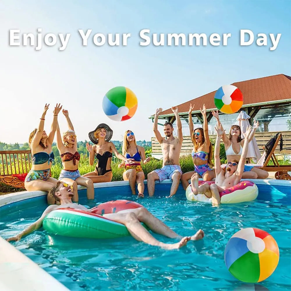 Pallone Da Spiaggia Gonfiabile 40 Cm Colorato Per Giochi In Piscina E Feste Estive