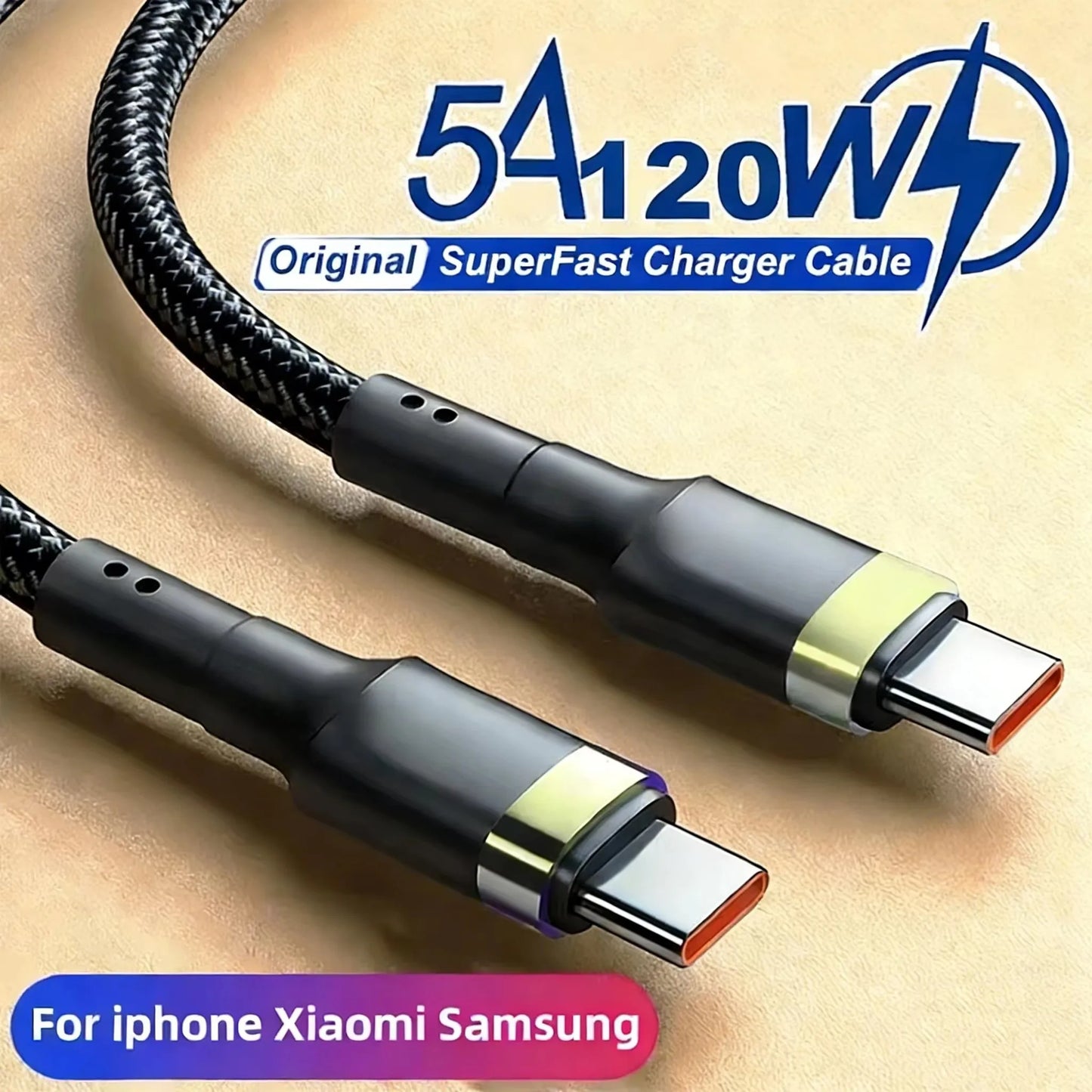 Cavo USB C a USB Type C Da 120W Per Ricarica Rapida PD Compatibile Con Smartphone Qualità Premium