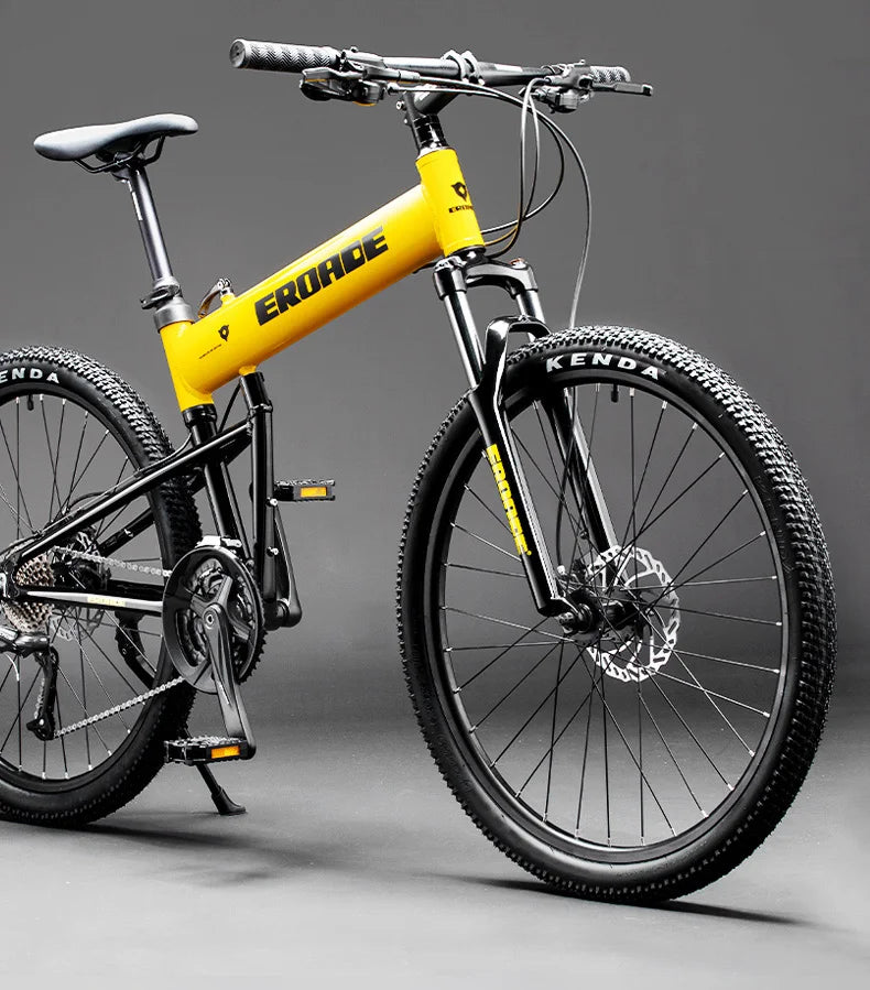 Bici Pieghevole Da Montagna Ultra Leggera Per Adulti Telaio Alluminio 18 Velocità Freno Disco Shimano