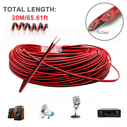 Cavo audio da 20 m di lunghezza Filo di rame Cavo per altoparlanti Cavo audio Cavo per altoparlante Cavo LED Prolunga Cavo di prolunga Cavo connettore