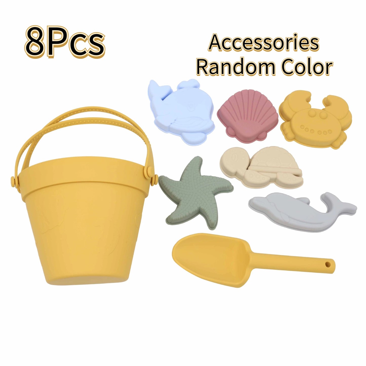 Set Giocattoli Da Spiaggia Per Bambini 8 Pezzi In Silicone Morbido Per Sabbia E Acqua