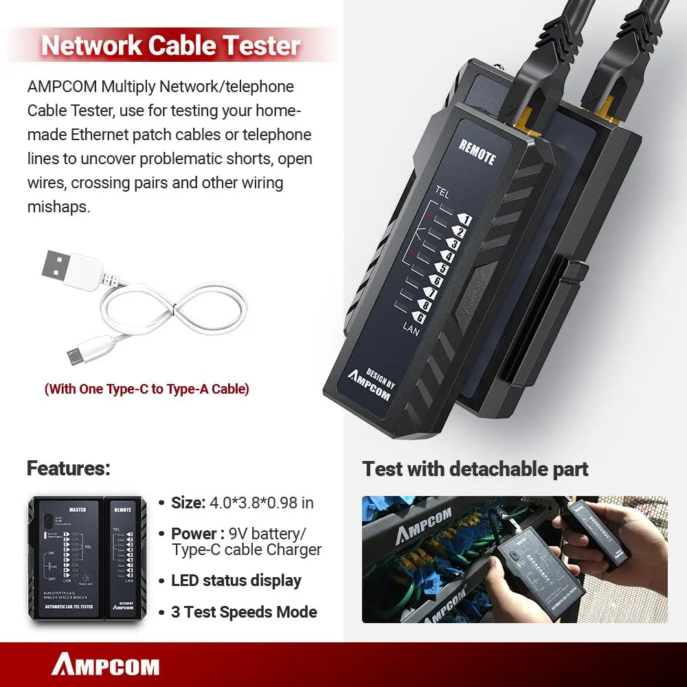 Kit Strumenti Rete 12 In 1 Per Cablaggio Ethernet Crimpatrice RJ45 RJ11 Tester Lan Riparazione Cavi