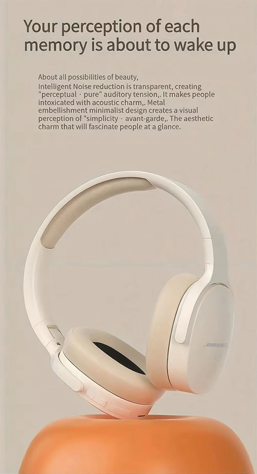 Bosebye Cuffie P2961 Senza Fili Bluetooth 5.3 Auricolare Originale Stereo HIFI Auricolare Gioco Auricolari Con Microfono Per Samsung iPhone