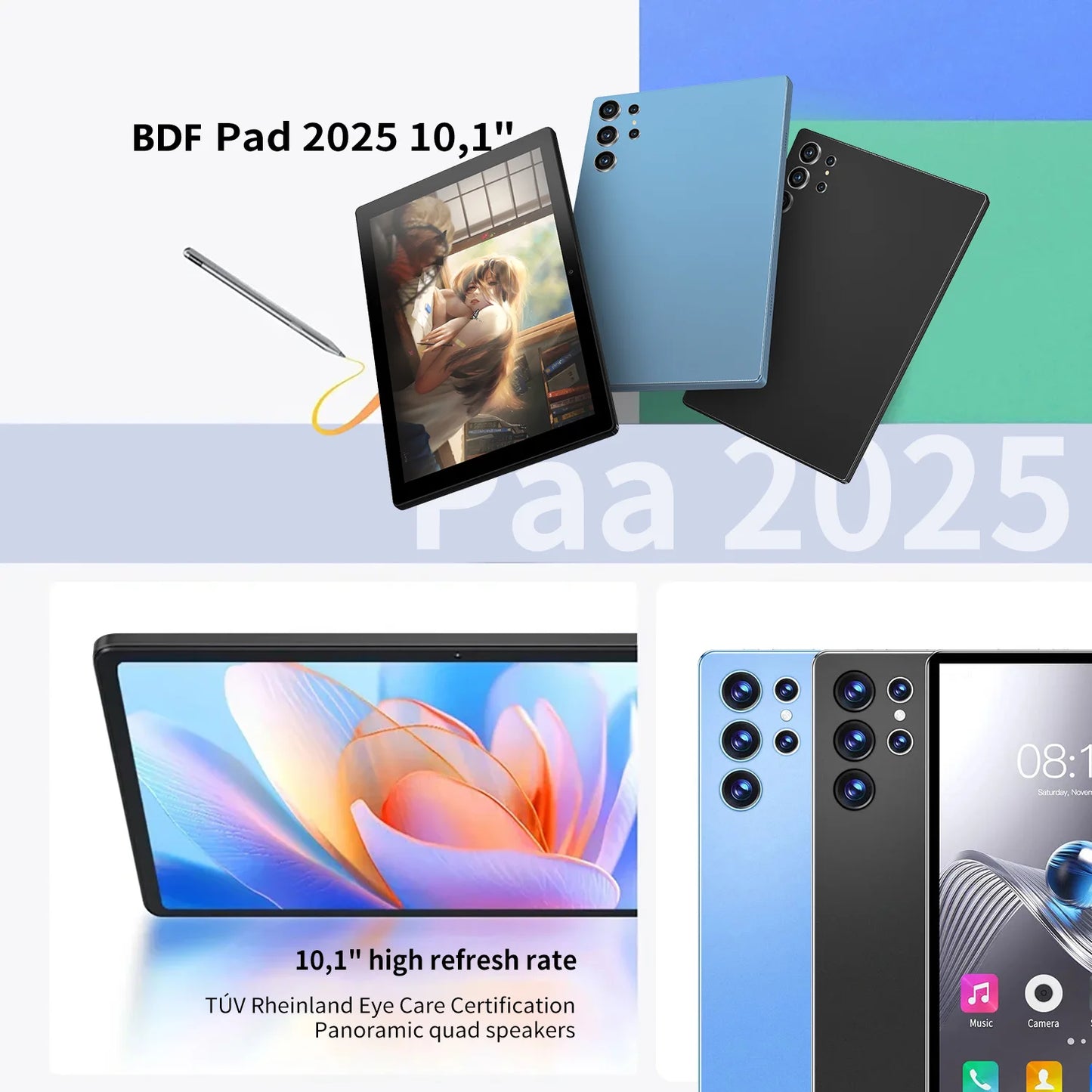 Tablet Android 10.1 Pollici Octa Core 4 GB RAM 64 GB ROM Chiamata Doppia SIM WiFi Google Play