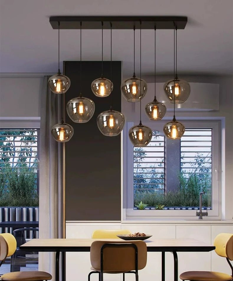 Lampada Sospensione Led Moderna In Acciaio Inossidabile Spazzolato per Soggiorno E Sala Da Pranzo