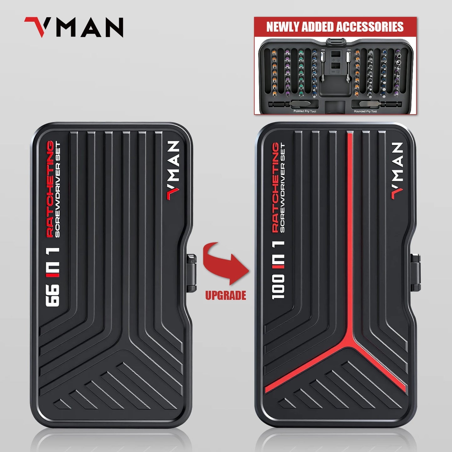 Set Utensili VMAN 66 In 1 Cacciavite Magnetico Senza Ingranaggi Con Punte In Acciaio S2 Per Riparazioni Domestiche