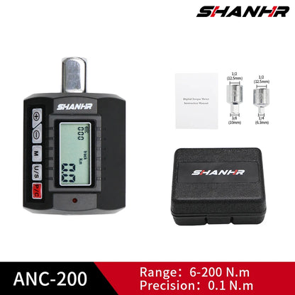 SHANHR Adattatore di coppia digitale da 1/2'', 1/2" 1/4 3/8, set di 3 pezzi di coppia regolabile con set di chiavi dinamometriche adattatore per bici