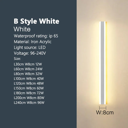 Lampada da Parete per Esterni Impermeabile con Striscia Led Ip65 Illuminazione per Giardino Scale e Soggiorno