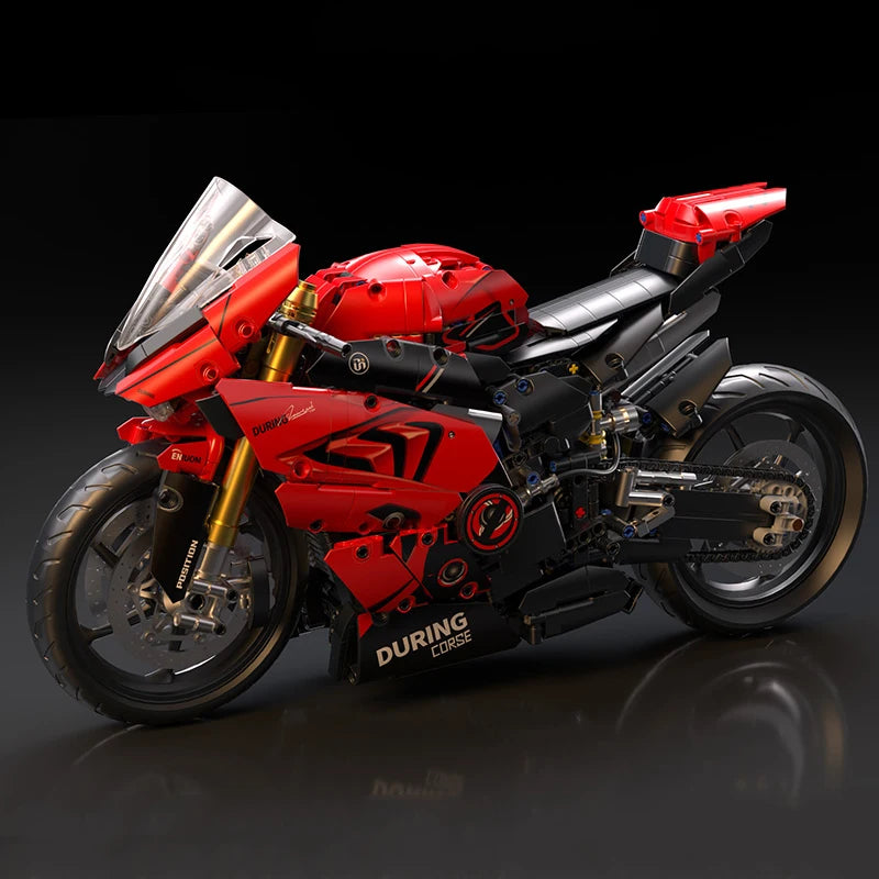 Set Blocchi Moto V4s Racing Con Supporto Esposizione Gioco STEM Per Adulti E Bambini Regalo Unisex
