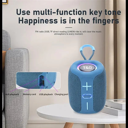 TG658 Altoparlante Bluetooth Portatile con Subwoofer Colonna Mini Bass Riproduzione Musicale per Android iOS PC Laptop