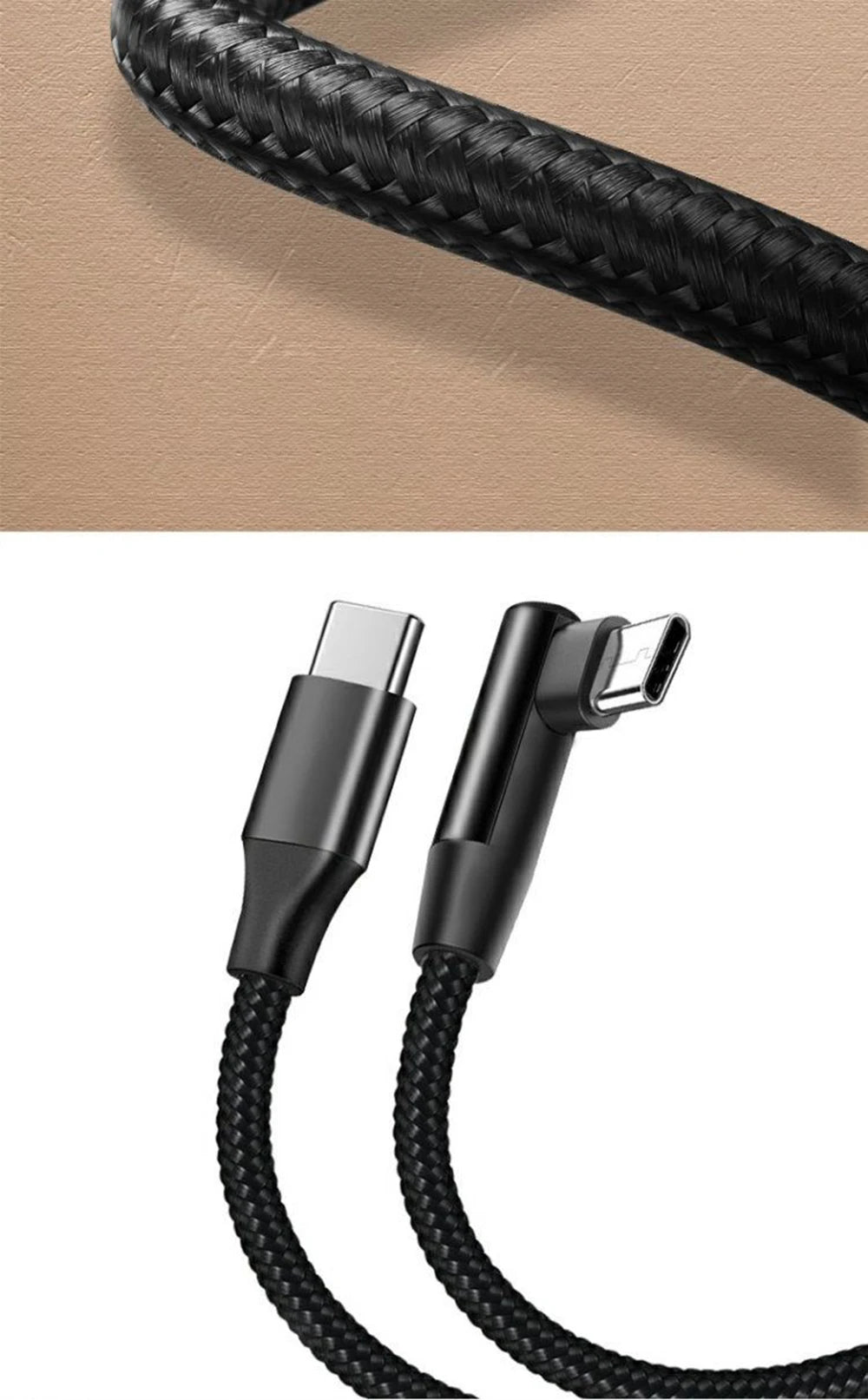 Cavo di Ricarica Usb C Pd 4.0 Angolo di 90 Gradi 100W per iPhone 15 Pro Max Xiaomi Huawei MacBook iPad