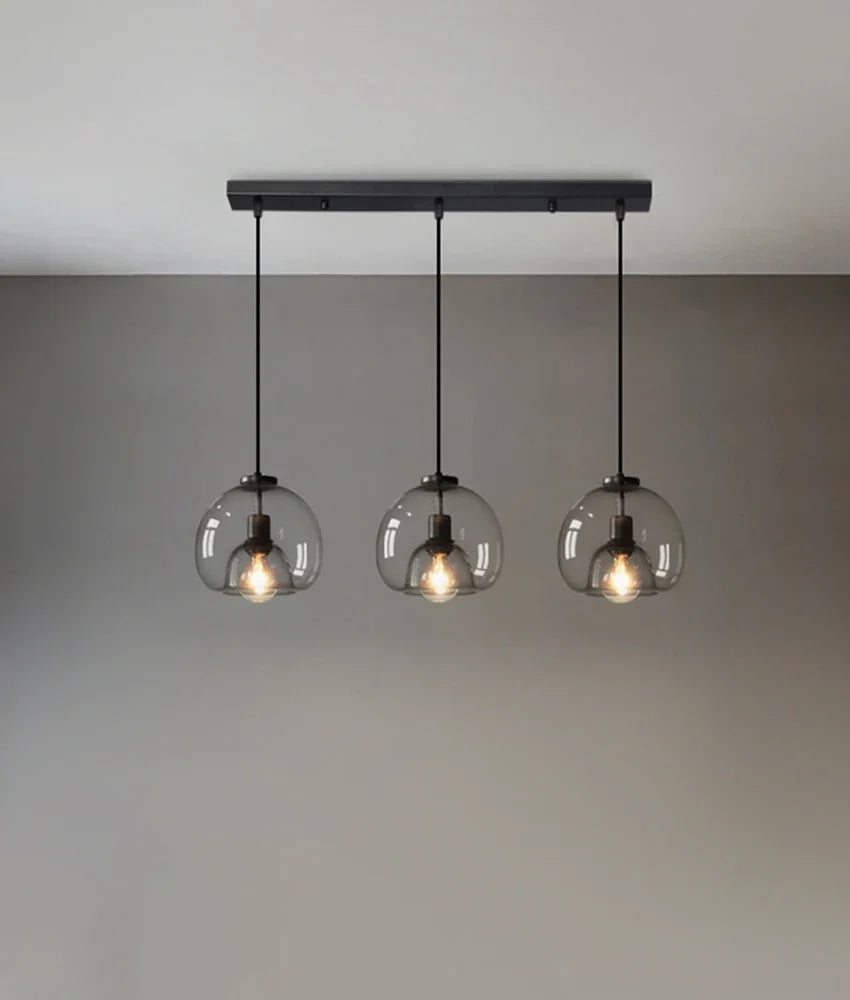 Lampadario A LED In Vetro Sospensione Moderna Grigio Per Soggiorno Pranzo Cucina E Camera Da Letto