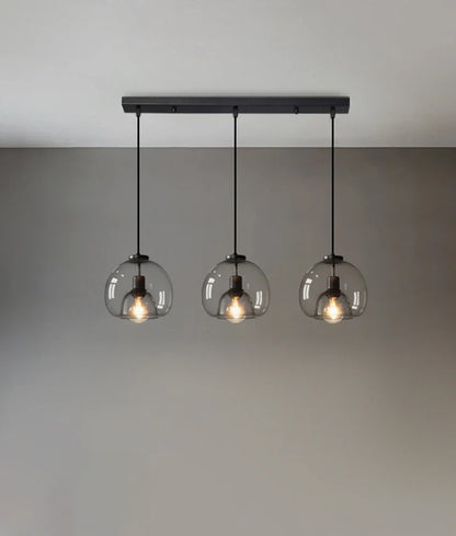 Lampadario A LED In Vetro Sospensione Moderna Grigio Per Soggiorno Pranzo Cucina E Camera Da Letto