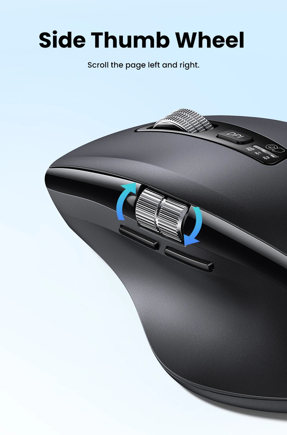 Mouse Senza Fili Ergonomico con DPI 5000 Bluetooth 5.4 e 2.4 GHz MacBook Tablet Laptop PC