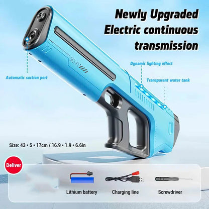 Pistole ad acqua elettriche per adulti Potente spruzza d'acqua automatica Aspirazione d'acqua Blasters Estate Giocattolo da spiaggia all'aperto per ragazzi Regalo per bambini
