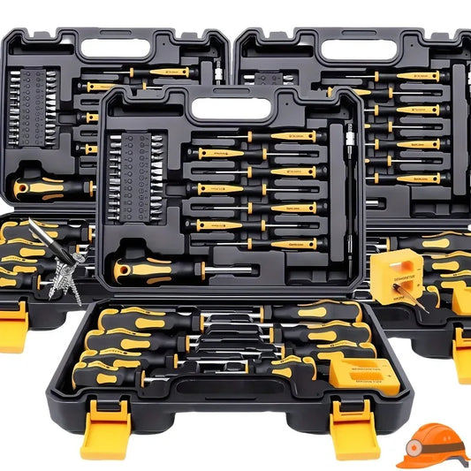 Set Professionale di Cacciaviti con Portapunte Magnetico Phillips Esagonali Torx e Precisione