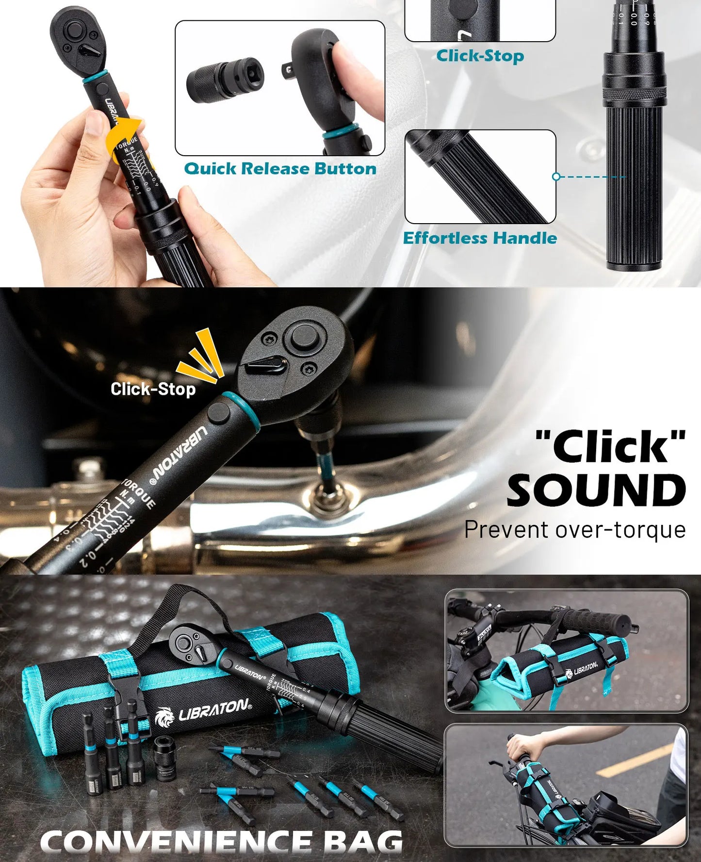 Set Di Chiavi Dinamometriche 0,25 Pollici Da 2 A 14 Nm Per Bici E Moto, 21 Pezzi, Kit Riparazione