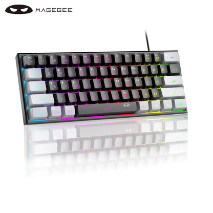 Tastiera Da Gioco MageGee Mini 60 Per Cento Con 61 Tasti Retroilluminata Rgb Ergonomica Impermeabile TS91