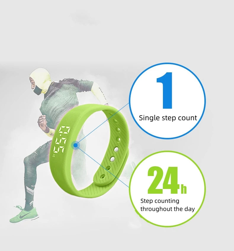 Braccialetto Fitness Intelligente Con Contapassi E Monitoraggio Attività, Led Impermeabile E Vibrazione Allarme