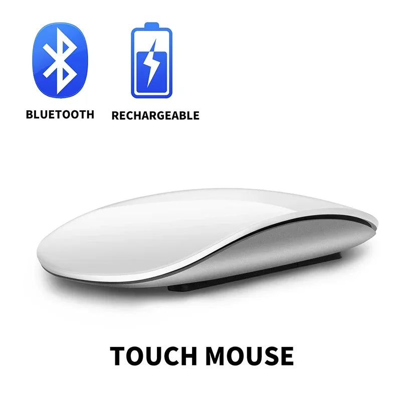 Mouse Wireless Dual Mode Bluetooth Sottile Ergonomico Ricaricabile Con Funzione Touch Per MacBook Air Pro PC Laptop