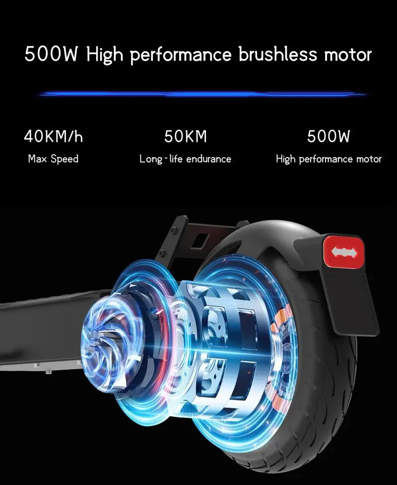 Scooter Elettrico Fat Tire Offroad 500W Freno A Disco Pieghevole Autonomia 40-60 Km 48V 36V 13Ah