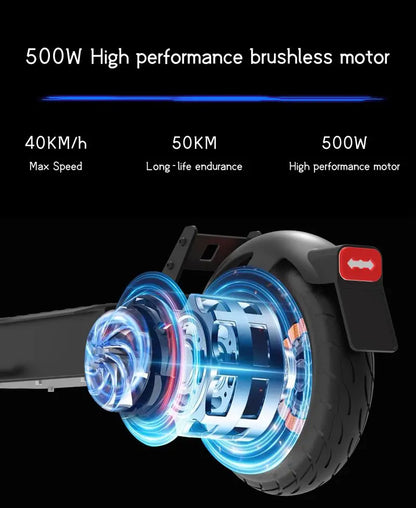 Scooter Elettrico Fat Tire Offroad 500W Freno A Disco Pieghevole Autonomia 40-60 Km 48V 36V 13Ah