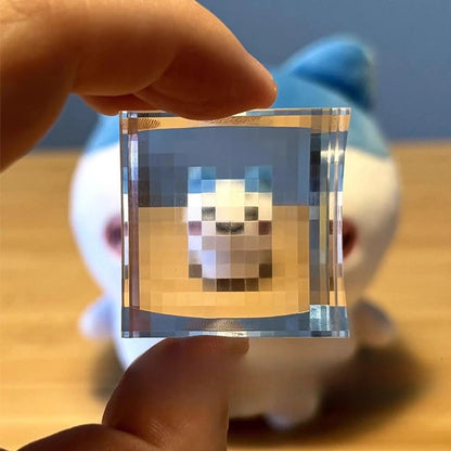 Strumento fotografico pixel Mosacche acriliche trasparenti per portachiavi e condividere le tue ricordi di viaggio Lente a mosaico