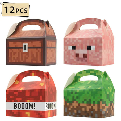 Scatole A Gable Per Bomboniere Pixel Giochi Set Da 12 Astucci Decorativi Per Compleanni