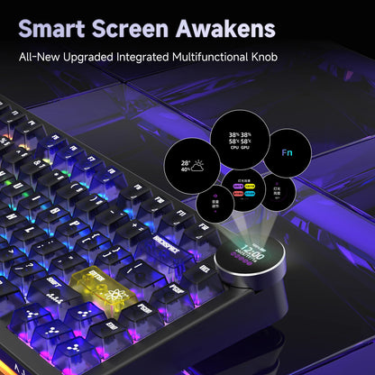 Ajazz AK820V2 Pro Tastiera Da Gaming Wireless Tre Modalità Cablata Bluetooth 2.4G Batteria 10000mAh
