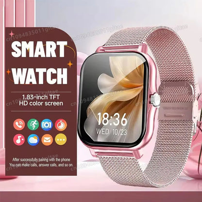Nuovo Smartwatch con Chiamata BT, Monitoraggio Salute e Sonno, Schermo HD da 1.80'', Orologio Intelligente per Bambini, Impermeabile, Braccialetto Sportivo alla Moda per Donne e Uomini