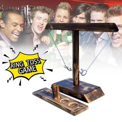 Giochi di lancio ad anelli per bambini Adulti Giochi per bere feste a casa Giochi da tavolo in legno portatili ad ritmo rapido Pacchetto scaletta Bar all'aperto