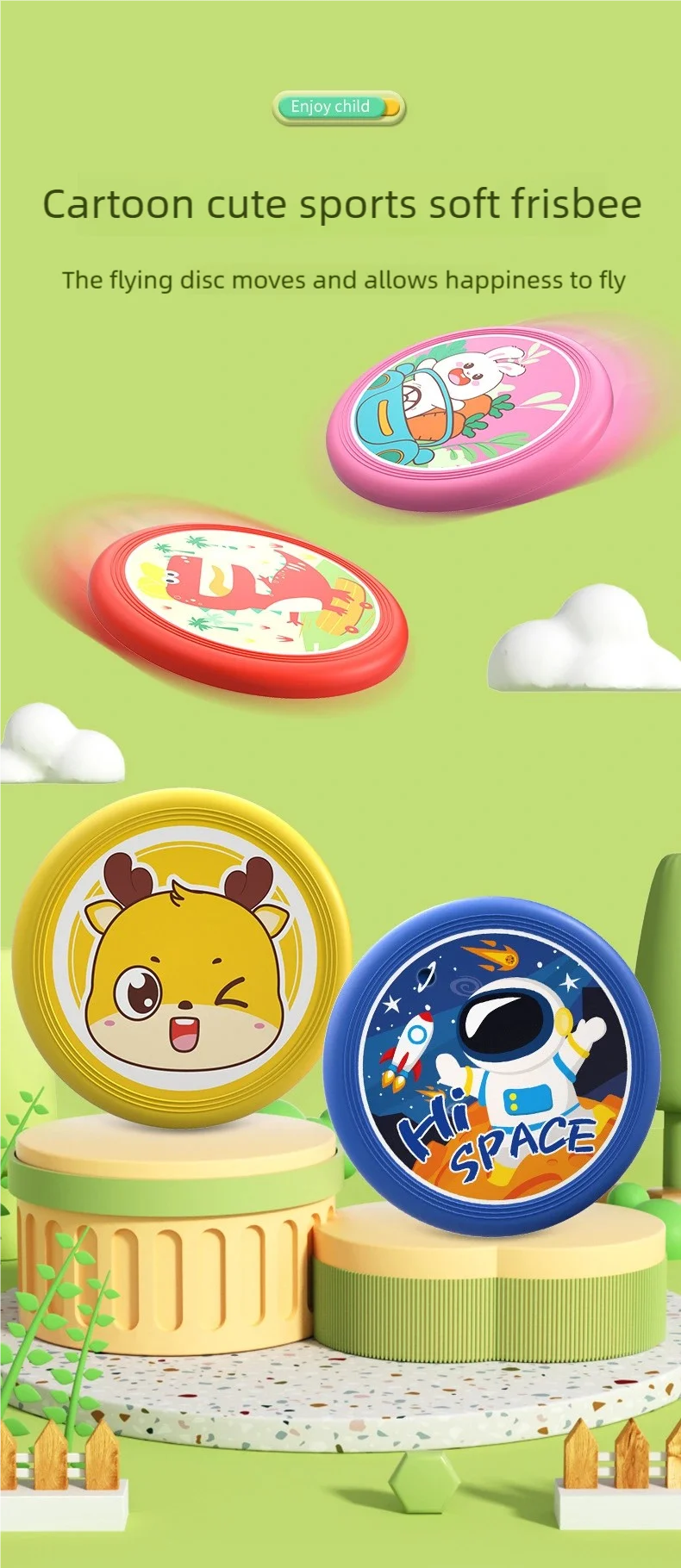 Frisbee Gomma Morbida Per Bambini Sicuro Per Gioco All'Aperto Spiaggia Giardino Unisex