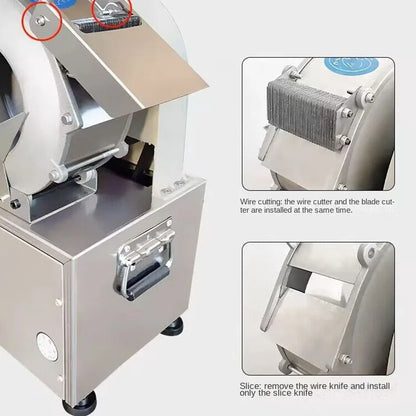 Affettatrice Elettrica Multifunzionale Per Verdure In Acciaio Inox 180 W Taglio Sottile E Triturazione